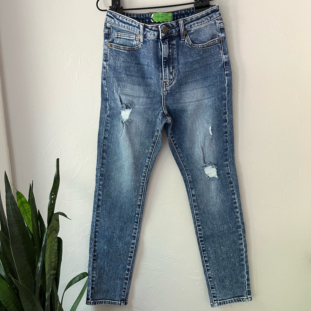 🦋SANDRINE ROSE X FREE PEOPLE SNOW RIPPED HIGH WAIST JEANS 29